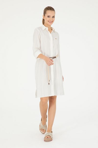 U.S. Polo Assn. Rochie țesută de damă ecru mărime mini 50288559-vr019