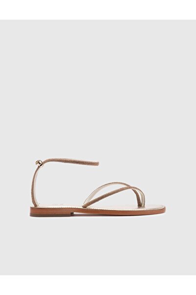 İLVİ Yuhgara Hakiki Floter Deri Kadın Altın Renk Sandalet