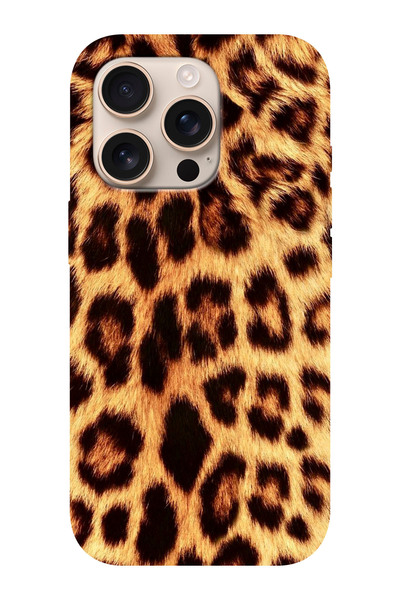 shoptocase iPhone 16 PRO Uyumlu Leopar HD Desenli İçi Süet Silikon Telefon Kı...