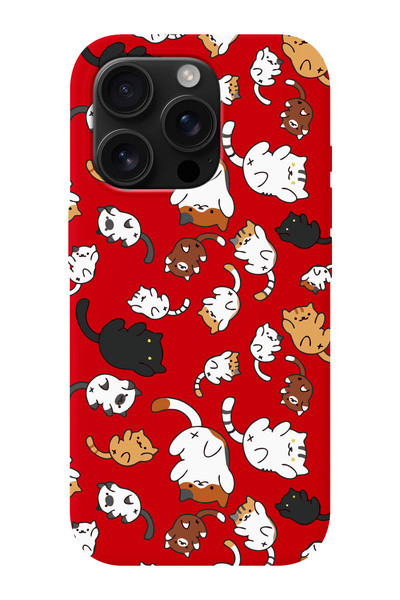 shoptocase iPhone 16 PRO MAX Uyumlu Kedicik Desenli İçi Süet Silikon Telefon ...