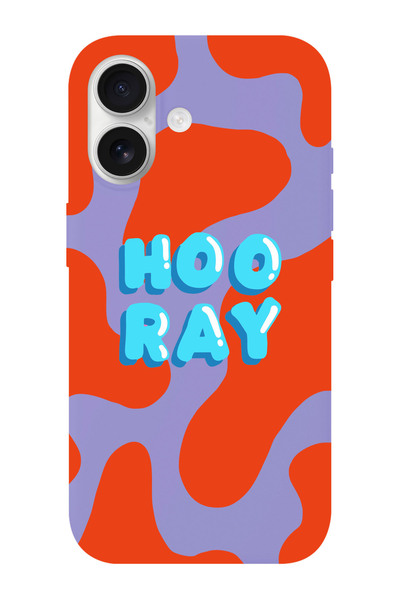 shoptocase iPhone 16 Uyumlu Hooray Desenli İçi Süet Silikon Telefon Kılıfı