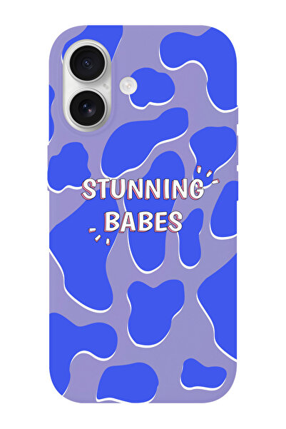 shoptocase iPhone 16 Uyumlu Stunning Babes Desenli İçi Süet Silikon Telefon K...