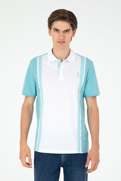 U.S. Polo Assn. Мъжка тениска с поло яка в ментов цвят, стандартна кройка 50288490-VR090