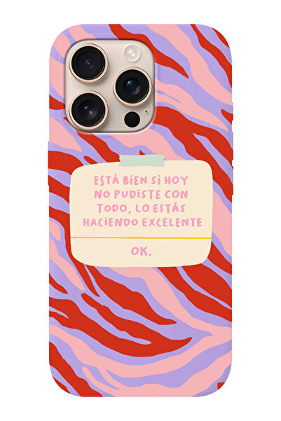 shoptocase iPhone 16 PRO Uyumlu Esta Bien Si Desenli İçi Süet Silikon Telefon...