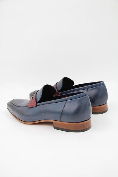 OGGI 023704 Men's Classic Shoes - Claret Red-Navy Blue