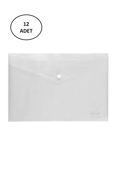 MBB ETİCARET Transparent Abka File - With Snaps, A4, 12 Pieces