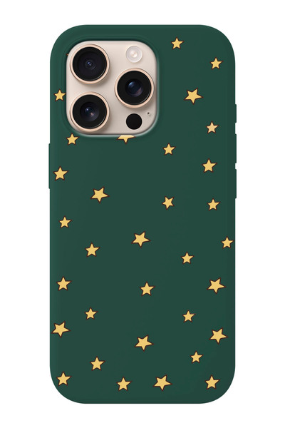 shoptocase iPhone 16 PRO Uyumlu Yıldızlar Desenli İçi Süet Silikon Telefon Kı...