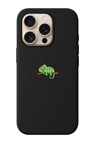 shoptocase iPhone 16 PRO Uyumlu Bukalemun Desenli İçi Süet Silikon Telefon Kı...