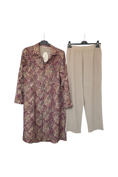 GGMM SET DE FERMĂTOR BINAR DE ȚESĂ CREPE DE IMPRIMARE DIGITALĂ DE MĂRI MARI