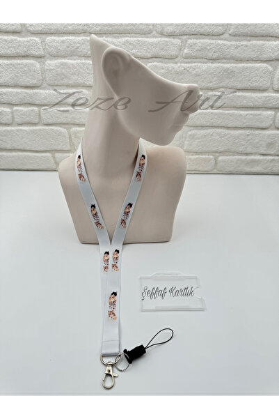 zezedesing Kedicik Desenli Boyun İpi ve Telefon Askısı (KARTLIK DAHİL)