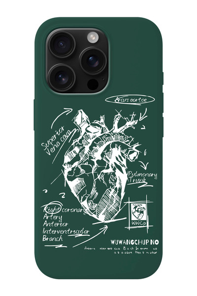 shoptocase iPhone 16 PRO MAX Uyumlu Kalp Çizimi Desenli İçi Süet Silikon Tele...