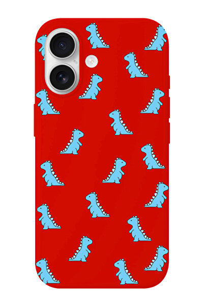 shoptocase iPhone 16 Uyumlu Baby Ejderha Desenli İçi Süet Silikon Telefon Kılıfı