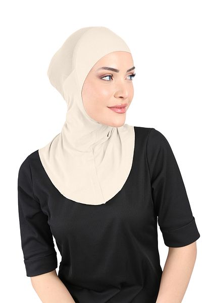 Ecardin Ανοιχτό μπεζ Clima Fit Hijab Turban - Αναπνεύσιμο και Αντιιδρωτικό