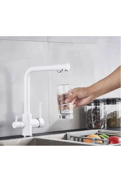 BDL ARMATÜR BDL تفاصيل من الكروم الأبيض، مدخل تنقية ثلاثي الاتجاهات، صنبور حو...