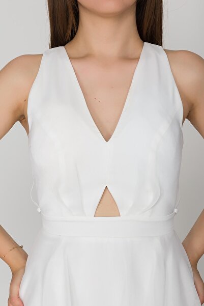 DORİDORCA 3039 KB Sırtı Çapraz İpli Eteği Katkat Kristal Şifon Uzun Elbise