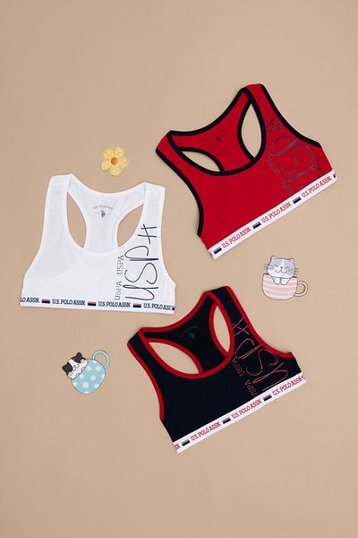U.S. Polo Assn. Girl's 3-Piece Bra 50288843 -Vr030