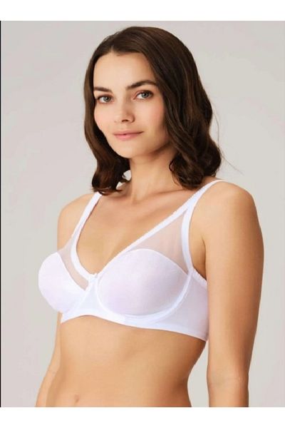 Anıl Lingerie Anıl 3592 - Sutien de damă din satin neconfortat, culoarea pielii - Minimizer zilnic Reducere - Alb