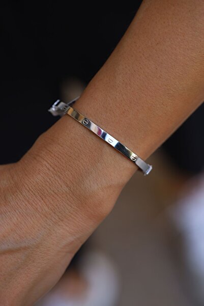 Yenigün Kuyumculuk 14 Ayar Altın Beyaz Çivi Kelepçe