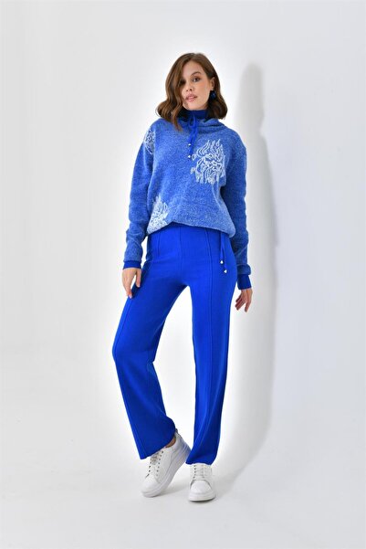 FTZ WOMEN طقم بنطلون نسائي بنقشة الزهور Saks Blue 20592