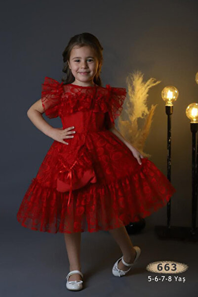 KATIA - فستان طفلة لؤلؤة حمراء، عيد ميلاد، فستان التقاط الصور