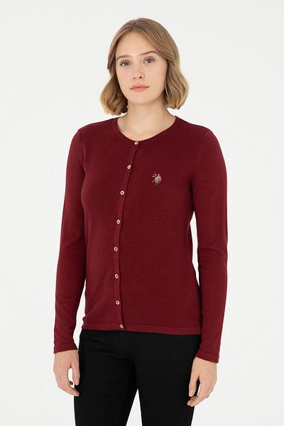 U.S. Polo Assn. Дамска жилетка от трикотаж в червено бордо 50288991 -Vr014
