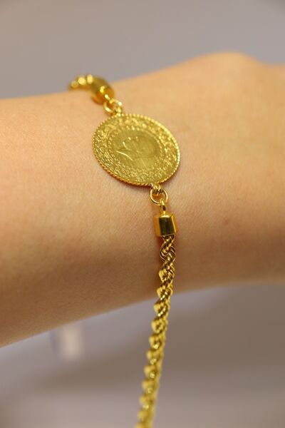 Yenigün Kuyumculuk 22 Ayar Çeyrek Altınlı 14 Ayar Halat Zincirli Bileklik