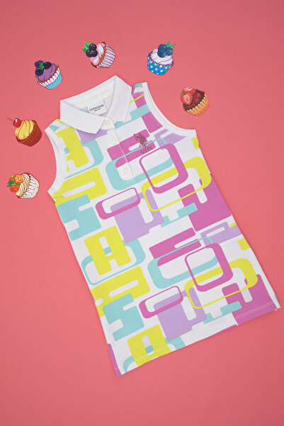 U.S. Polo Assn. Kız Bebek Beyaz Polo Yaka Örme Elbise 50289017-VR013