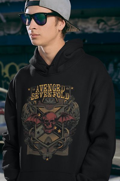 SEVBANO Avenged Sevenfold Printed Unisex Oversize Rock Metal Hoodie