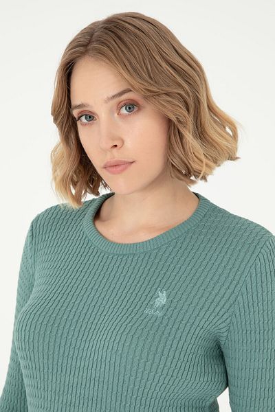 U.S. Polo Assn. سترة نسائية برقبة دائرية بلون النعناع - 50288979 -vr090