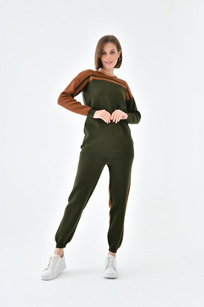 FTZ WOMEN Ftz Women's Striped Double Suit Khaki 20658