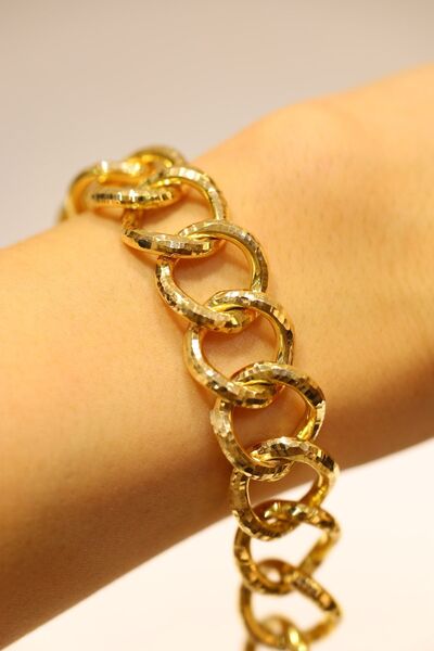 Yenigün Kuyumculuk 14 Ayar Altın Parlak Samanyolu Bileklik