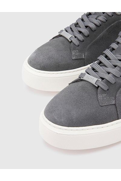 İLVİ Pia Genuine Suede Split Leather Men's Dark Gray Sports Shoes