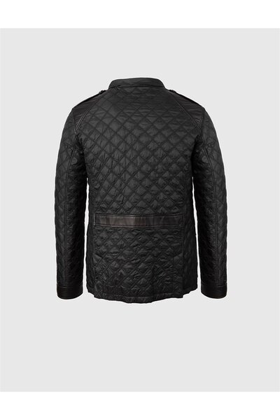 İLVİ Rivne Hakiki Deri Erkek Siyah Mont