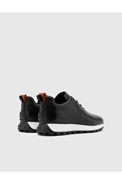 İLVİ Fausto Genuine Leather Men's Black Sports Shoes