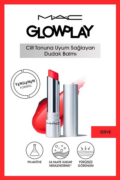M.A.C High Pigmentation, Moisturizing Lip Balm Adapting to Skin Tones-Serve Demb.1405