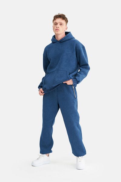 Mesfeno Men's Washed Jogger Pants with Elastic Waist and Legs and Effects
