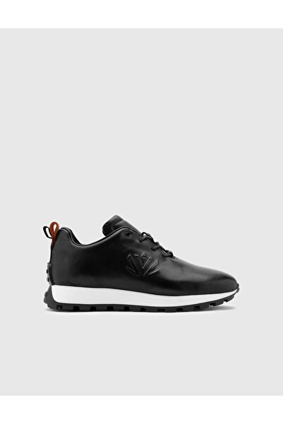 İLVİ Fausto Genuine Leather Men's Black Sports Shoes