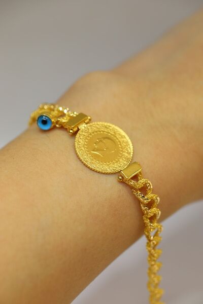 Yenigün Kuyumculuk 22 Ayar Çeyrek Altınlı 14 Ayar Samanyolu Zincirli Altın Bileklik