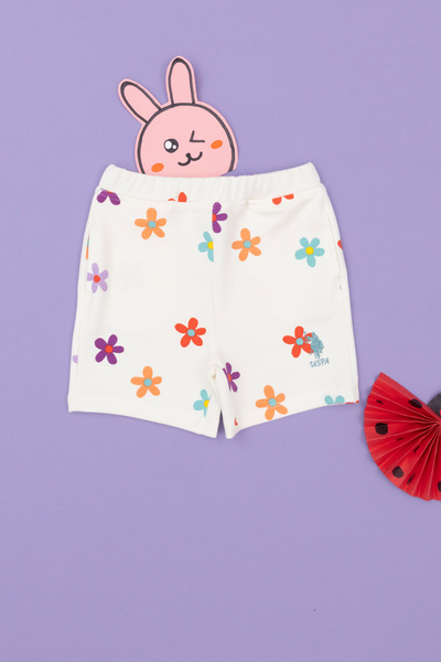 U.S. Polo Assn. Kız Bebek Beyaz Örme Şort 50289006-VR013