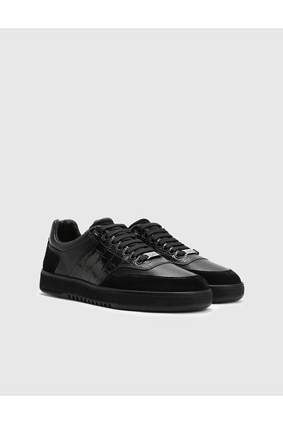İLVİ Men's Black Sneakers - Lionel Genuine Crocodile Leather