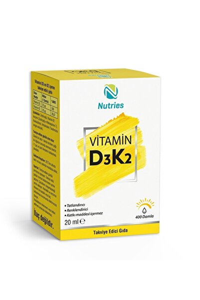 Nutries D3K2 Damla 20 ml (1000 Iu) – Advantage Pack of 2