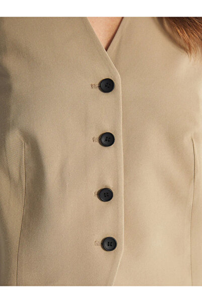 LC Waikiki Lcw Modest New Black V-Neck Women's Classic Vest