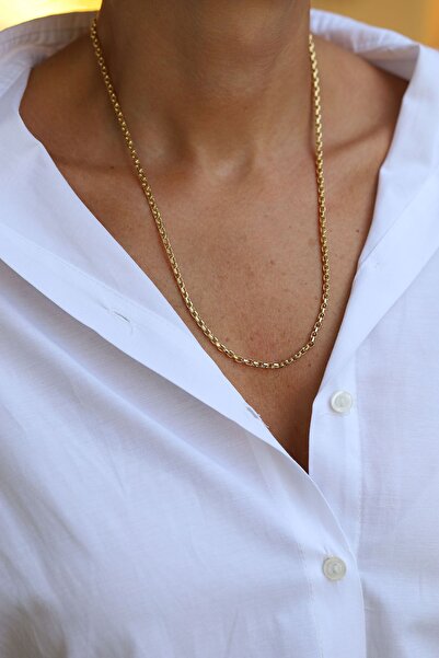 Yenigün Kuyumculuk 14 Ayar Altın Köşeli Doch Zincir Kolye