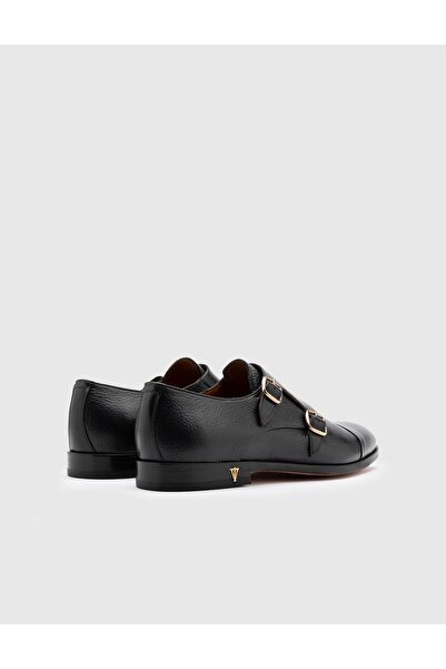 İLVİ Mauri Genuine Buffalo Deer Leather - Men's Navy Blue Classic Shoes