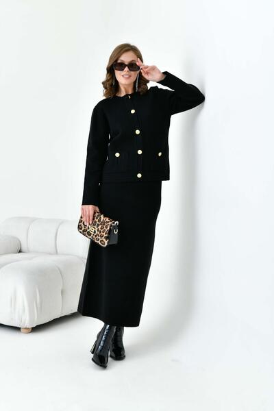 FTZ WOMEN Costum dublu de damă cu buzunar negru 20702
