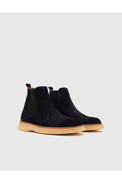 İLVİ Tobias Genuine Suede Leather Men's Navy Blue Boots