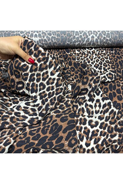 Yaren Ülker Ayrobin Modal Viskon Dökümlü Kumaş Leopar Desenli En 150 cm