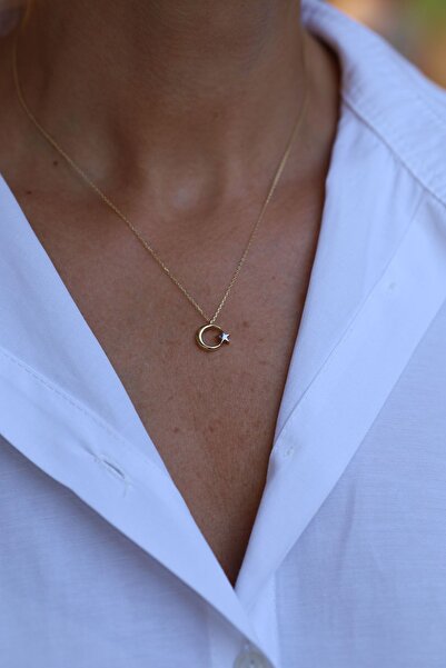 Yenigün Kuyumculuk 14 Ayar Altın Ay Yıldız Kolye