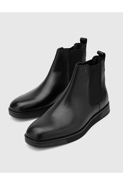 İLVİ Tatum Genuine Leather Men's Black Boots