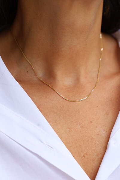 Yenigün Kuyumculuk 14 Ayar Altın İnce Işıltılı Zincir